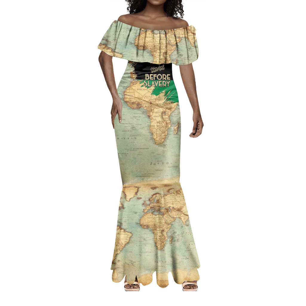 Pan-African Flag Day Mermaid Dress African Map - Vintage Style - African Pride