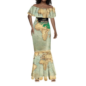 Pan-African Flag Day Mermaid Dress African Map - Vintage Style - African Pride
