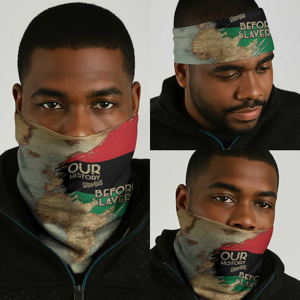 Pan-African Flag Day Neck Gaiter African Map - Vintage Style LT15
