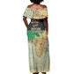 Pan-African Flag Day Off Shoulder Maxi Dress African Map - Vintage Style - African Pride
