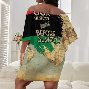 Pan-African Flag Day Off Shoulder Short Dress African Map - Vintage Style - African Pride