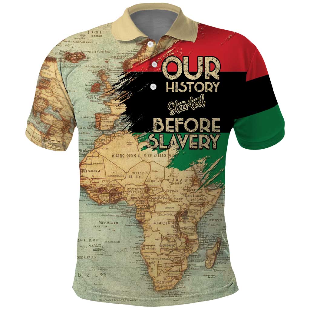 Pan-African Flag Day Polo Shirt African Map - Vintage Style - African Pride