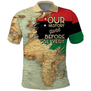Pan-African Flag Day Polo Shirt African Map - Vintage Style - African Pride