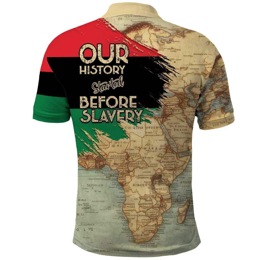 Pan-African Flag Day Polo Shirt African Map - Vintage Style - African Pride