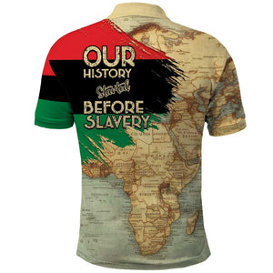 Pan-African Flag Day Polo Shirt African Map - Vintage Style - African Pride