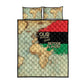 Pan-African Flag Day Quilt Bed Set African Map - Vintage Style - African Pride