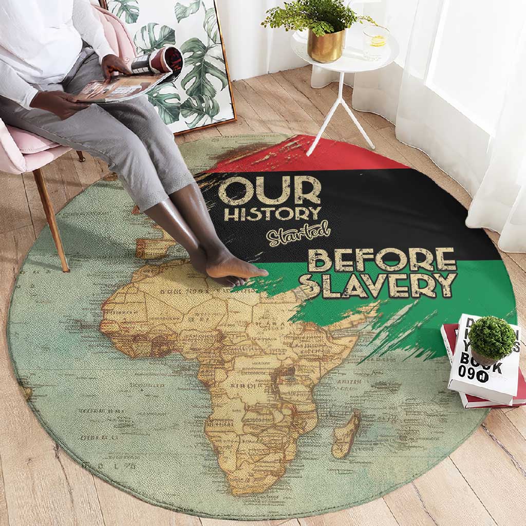 Pan-African Flag Day Round Carpet African Map - Vintage Style - African Pride