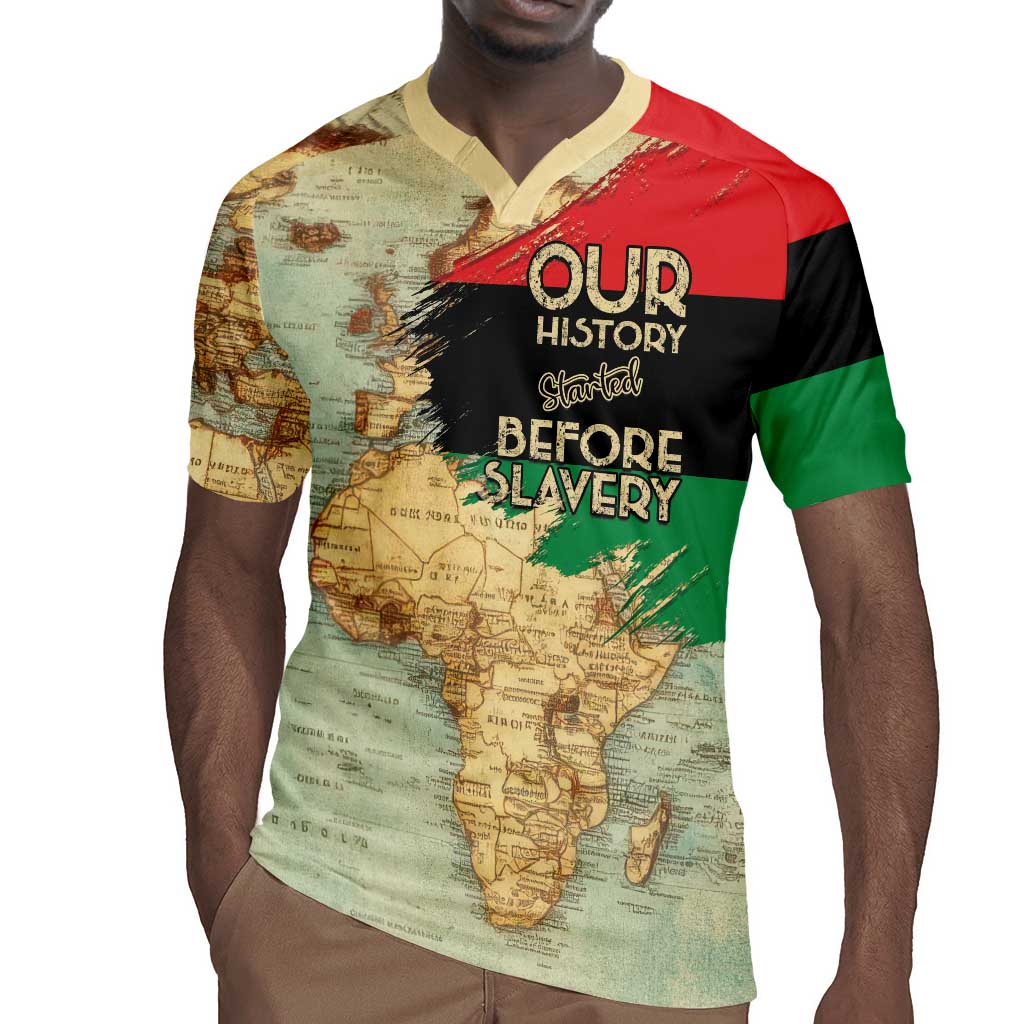 Pan-African Flag Day Rugby Jersey African Map - Vintage Style - African Pride