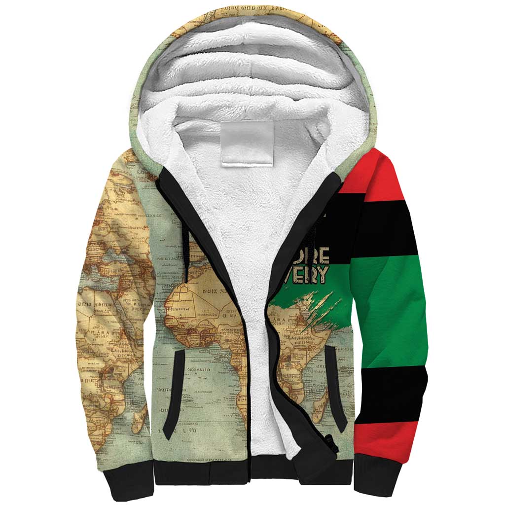 Pan-African Flag Day Sherpa Hoodie African Map - Vintage Style - African Pride