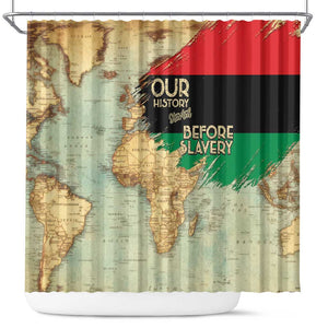 Pan-African Flag Day Shower Curtain African Map - Vintage Style - African Pride