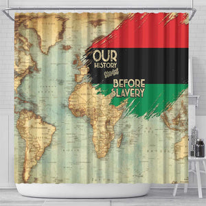Pan-African Flag Day Shower Curtain African Map - Vintage Style - African Pride