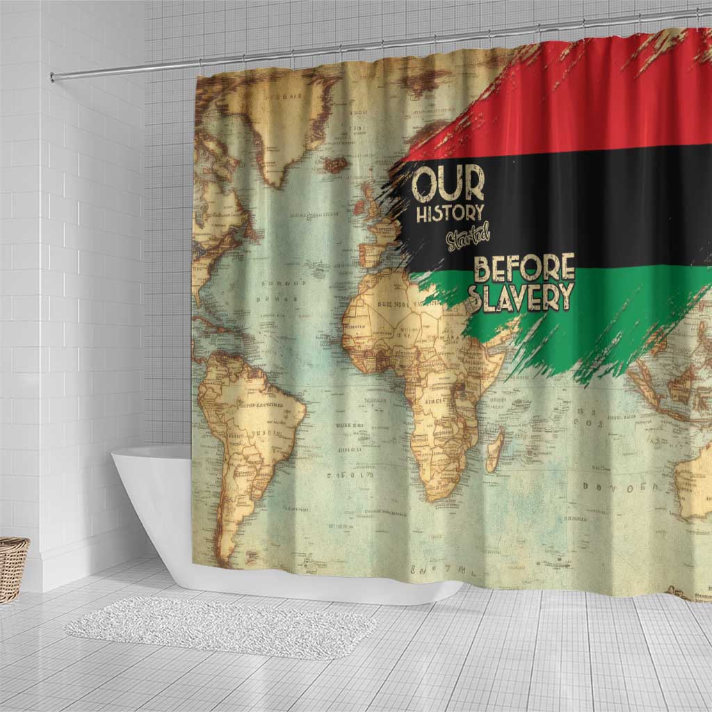 Pan-African Flag Day Shower Curtain African Map - Vintage Style - African Pride