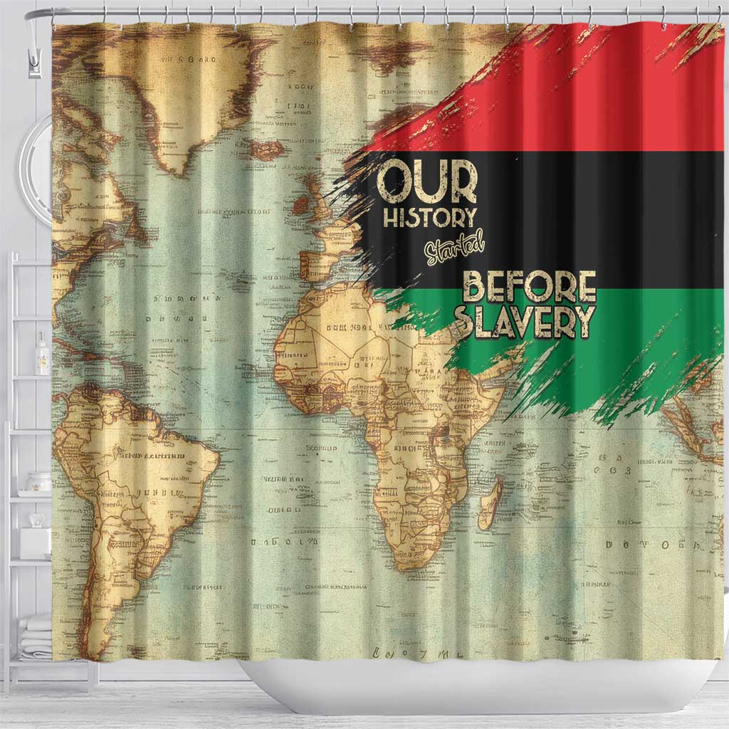 Pan-African Flag Day Shower Curtain African Map - Vintage Style - African Pride