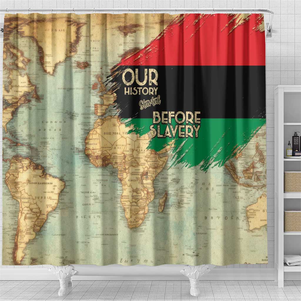Pan-African Flag Day Shower Curtain African Map - Vintage Style - African Pride