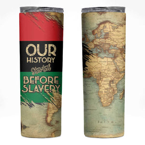 Pan-African Flag Day Skinny Tumbler African Map - Vintage Style - African Pride