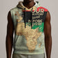 Pan-African Flag Day Sleeveless Hoodie African Map - Vintage Style - African Pride