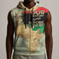 Pan-African Flag Day Sleeveless Zip Hoodie African Map - Vintage Style - African Pride