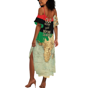 Pan-African Flag Day Summer Maxi Dress African Map - Vintage Style - African Pride
