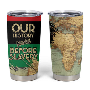 Pan-African Flag Day Tumbler Cup African Map - Vintage Style - African Pride