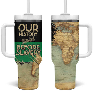 Pan-African Flag Day Tumbler With Handle African Map - Vintage Style - African Pride