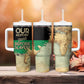 Pan-African Flag Day Tumbler With Handle African Map - Vintage Style - African Pride