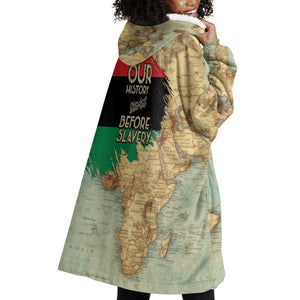 Pan-African Flag Day Wearable Blanket Hoodie African Map - Vintage Style - African Pride
