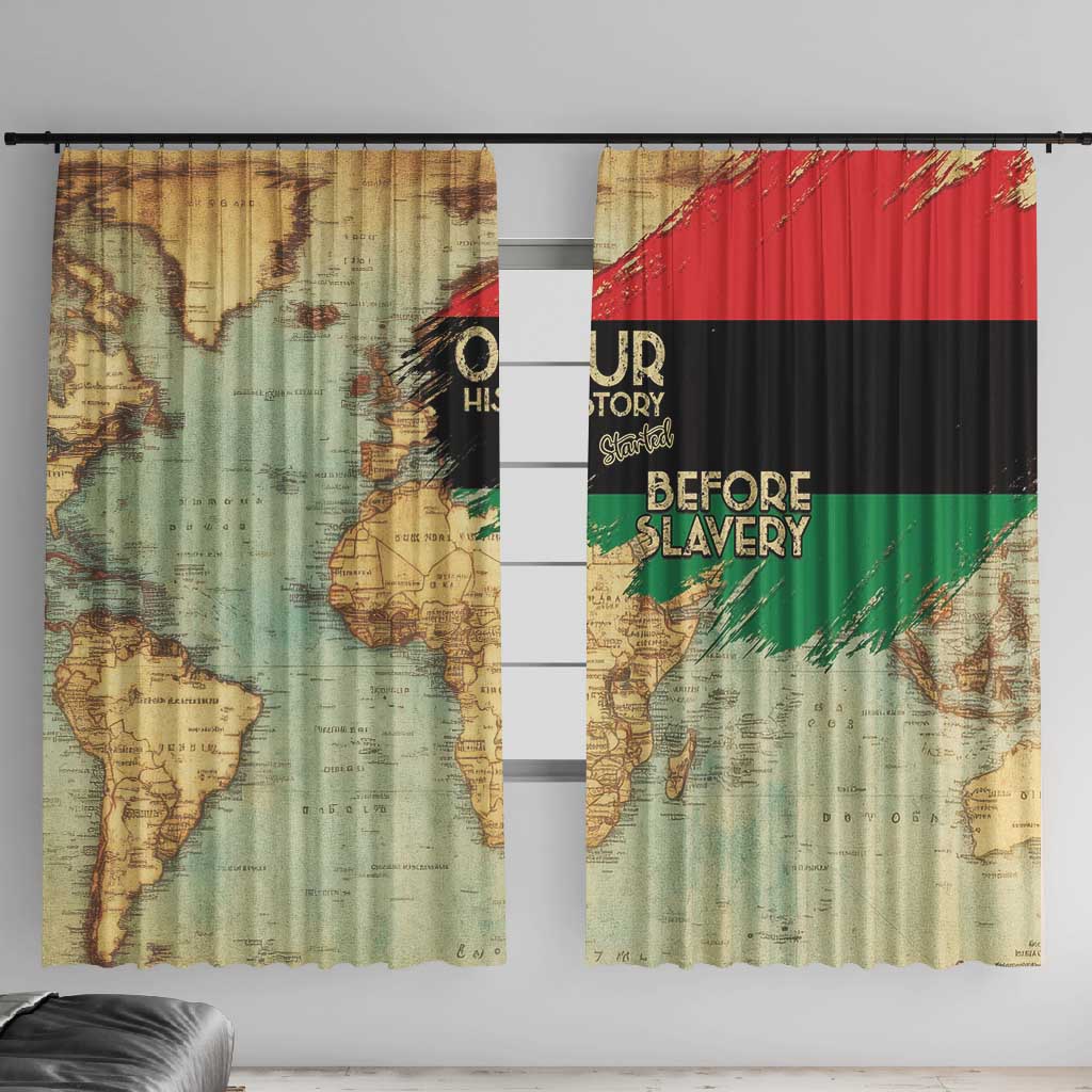 Pan-African Flag Day Window Curtain African Map - Vintage Style - African Pride