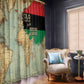 Pan-African Flag Day Window Curtain African Map - Vintage Style - African Pride