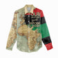 Pan-African Flag Day Women Casual Shirt African Map - Vintage Style - African Pride