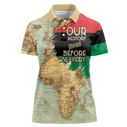 Pan-African Flag Day Women Polo Shirt African Map - Vintage Style - African Pride