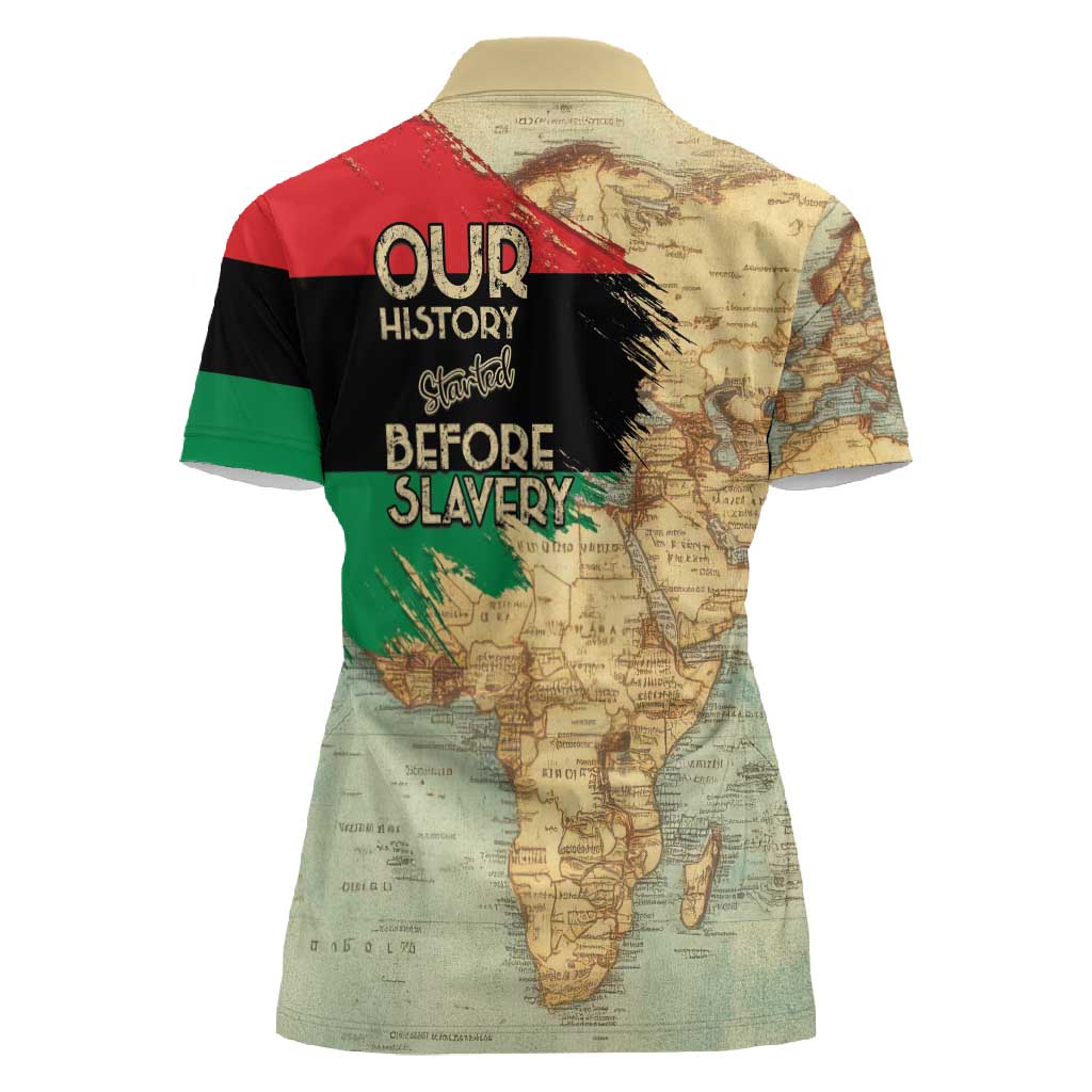 Pan-African Flag Day Women Polo Shirt African Map - Vintage Style - African Pride