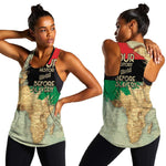 Pan-African Flag Day Women Racerback Tank African Map - Vintage Style - African Pride