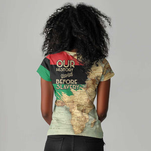 Pan-African Flag Day Women V-Neck T-Shirt African Map - Vintage Style - African Pride