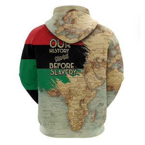 Pan-African Flag Day Zip Hoodie African Map - Vintage Style - African Pride