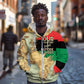 Pan-African Flag Day Zip Hoodie African Map - Vintage Style - African Pride