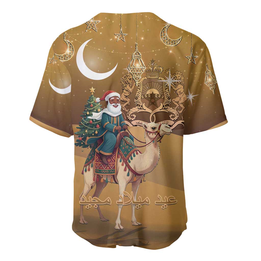 Afro Christmas in Sahara Morocco Baseball Jersey Black Santa Riding Camel - African Pride