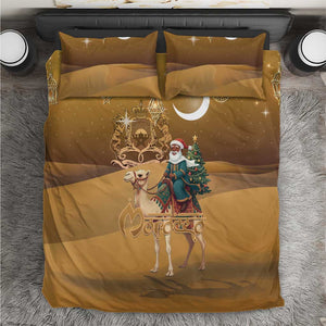 Afro Christmas in Sahara Morocco Bedding Set Black Santa Riding Camel - African Pride