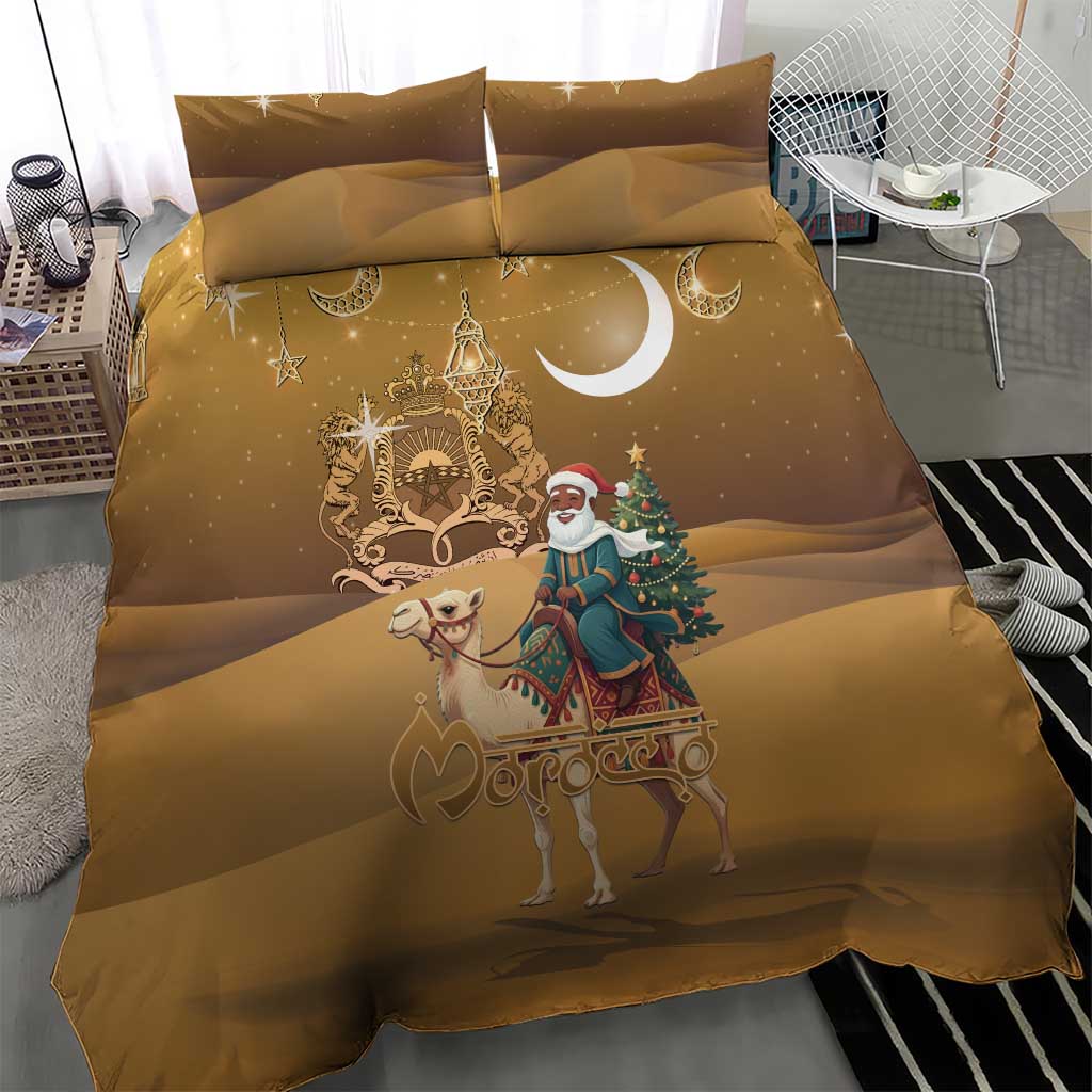Afro Christmas in Sahara Morocco Bedding Set Black Santa Riding Camel - African Pride