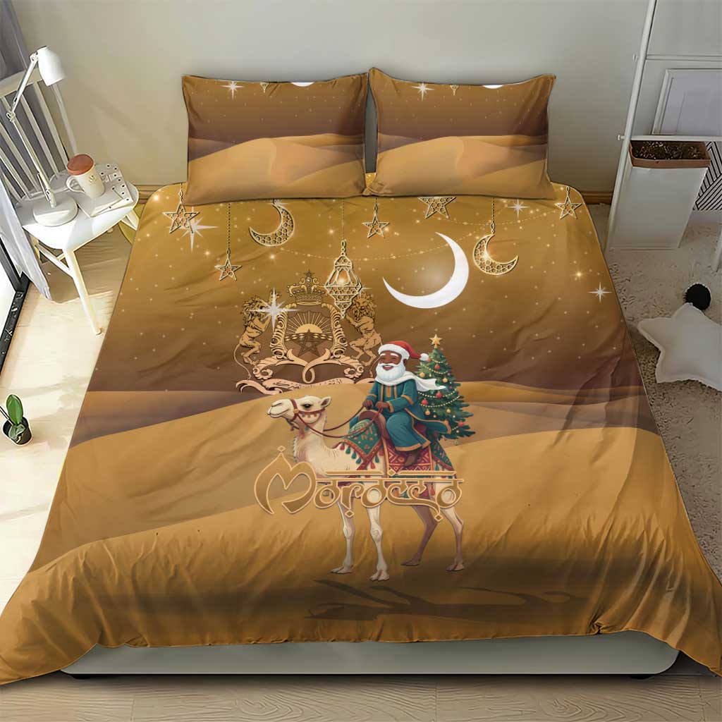 Afro Christmas in Sahara Morocco Bedding Set Black Santa Riding Camel - African Pride