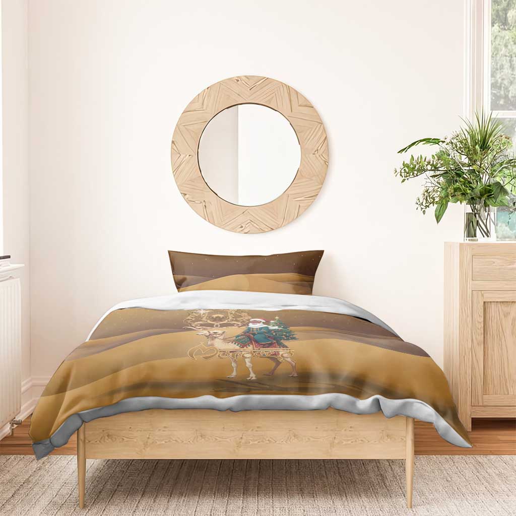 Afro Christmas in Sahara Morocco Bedding Set Black Santa Riding Camel - African Pride