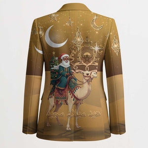 Morocco Christmas in Sahara Blazer Black Santa Riding Camel