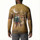 Morocco Christmas in Sahara Button Sweatshirt Black Santa Riding Camel