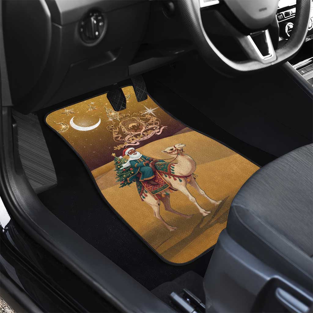 Afro Christmas in Sahara Morocco Car Mats Black Santa Riding Camel - African Pride
