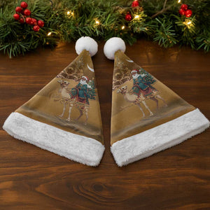 Afro Christmas in Sahara Morocco Christmas Santa Hat Black Santa Riding Camel - African Pride