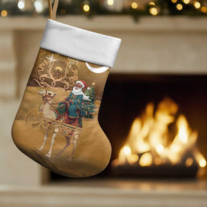 Afro Christmas in Sahara Morocco Christmas Stocking Black Santa Riding Camel - African Pride