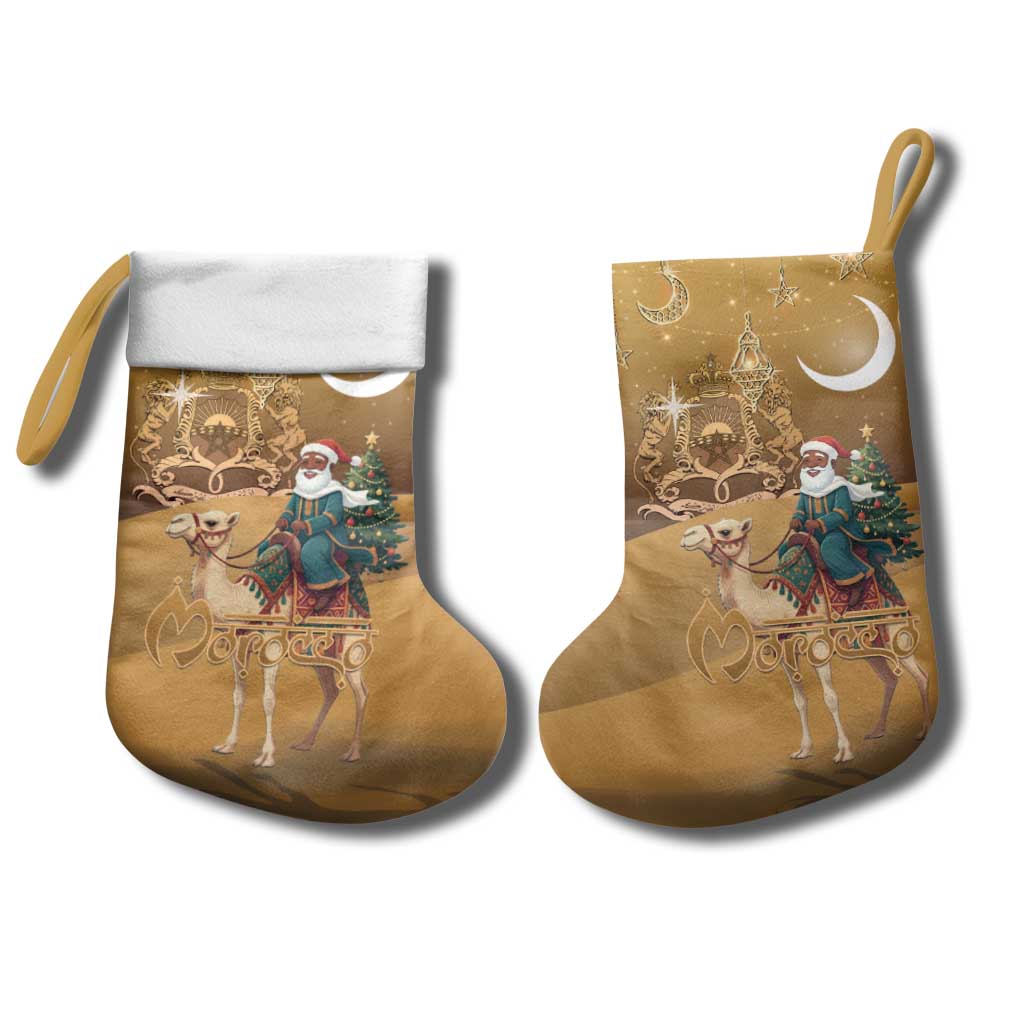 Afro Christmas in Sahara Morocco Christmas Stocking Black Santa Riding Camel - African Pride