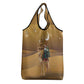Afro Christmas in Sahara Morocco Grocery Bag Black Santa Riding Camel - African Pride
