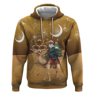 Afro Christmas in Sahara Morocco Hoodie Black Santa Riding Camel - African Pride