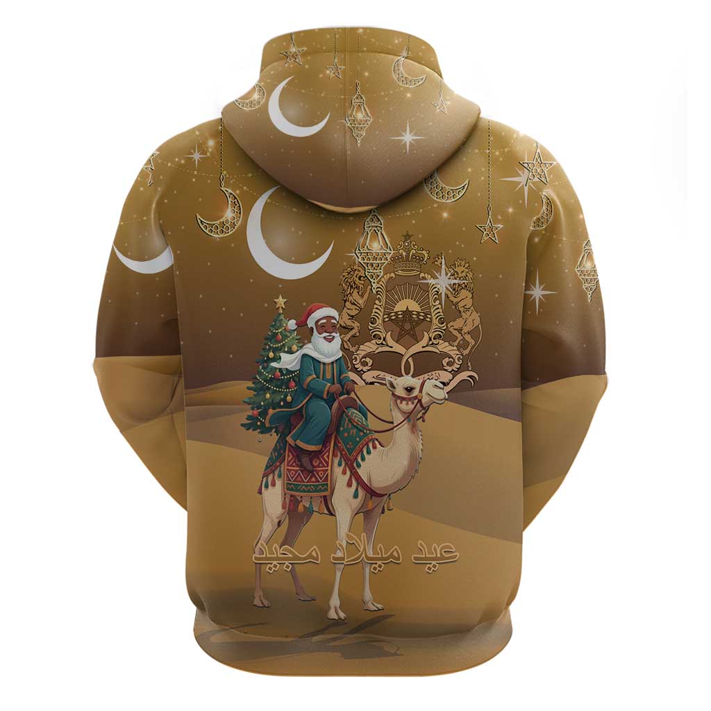 Afro Christmas in Sahara Morocco Hoodie Black Santa Riding Camel - African Pride