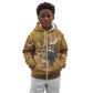 Afro Christmas in Sahara Morocco Kid Hoodie Black Santa Riding Camel - African Pride